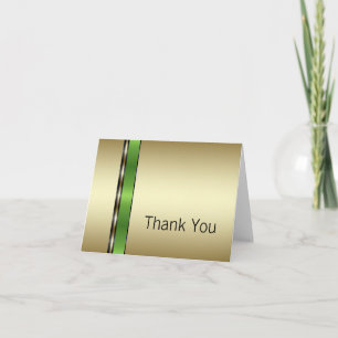 Tarjetas de agradecimiento verdes y doradas