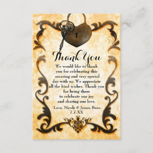 Tarjetas de agradecimiento vintage antiguas Heart