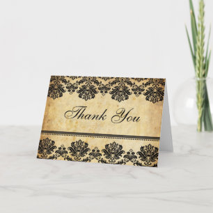 Tarjetas de agradecimiento Vintage Damask