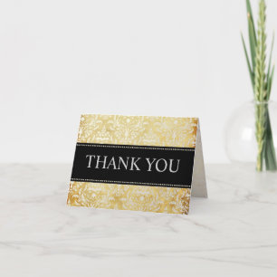 Tarjetas de agradecimiento Vintage Pearl Damask