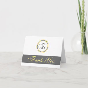 Tarjetas de agradecimiento Z Dot Circle Monogam (A