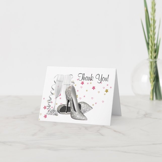 Tarjetas de agradecimiento Zapatos de tacón alto d (Anverso)