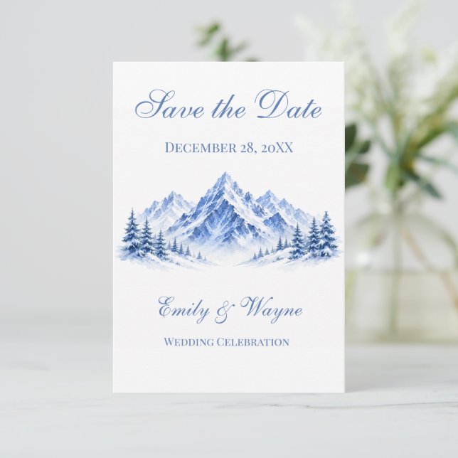 Tarjetas de Ahorro de Fecha de Boda en las Montaña (Anverso de pie)