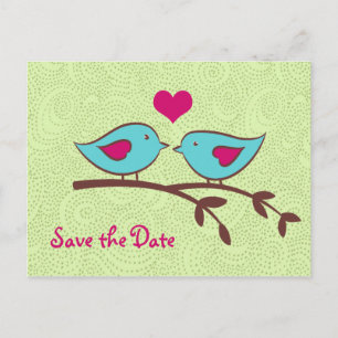 Tarjetas de Ahorro de Fecha de Pájaros de Amor en 