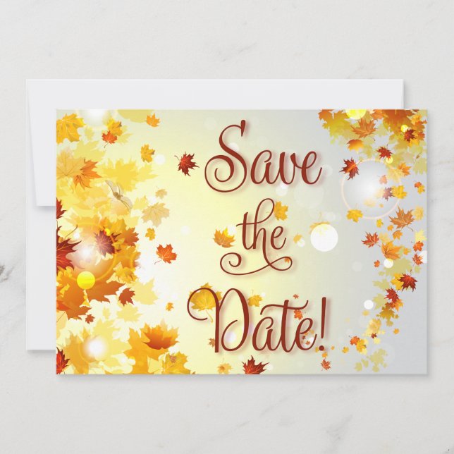 Tarjetas de ahorro de fechas de otoño coloridas co (Anverso)