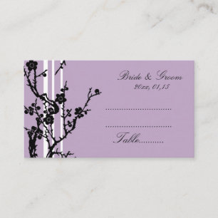 Tarjetas de ajuste de Boda morado negro floral