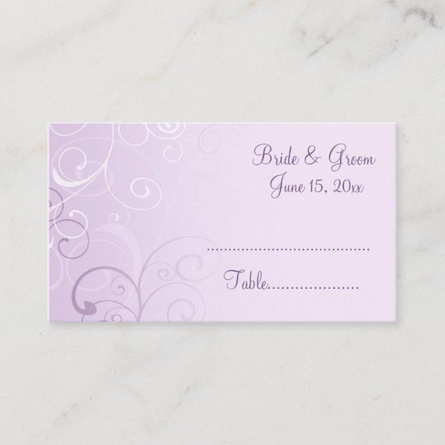 Tarjetas de ajuste de lugar de Boda de Swift Púrpu (Anverso)
