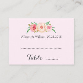 Tarjetas de ajuste de lugar floral Rubor rosa
