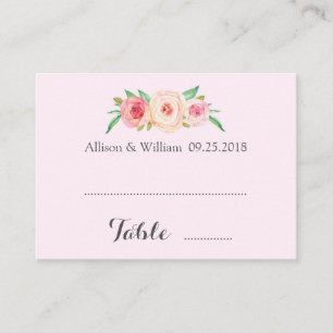 Tarjetas de ajuste de lugar floral Rubor rosa