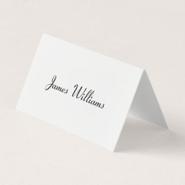 Tarjetas de ajuste de lugar plegado blanco simple