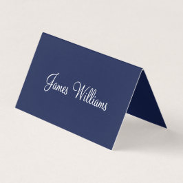 Tarjetas de ajuste de lugar plegado simple azul ma