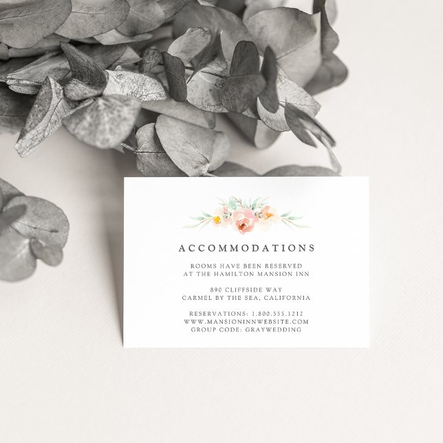 Tarjetas de alojamiento Airy Floral Boda Hotel (Subido por el creador)