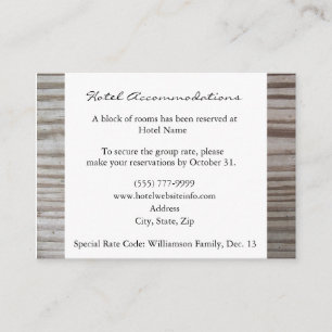 Tarjetas de alojamiento Band Wood Hotel