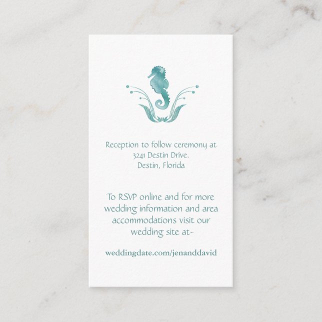 Tarjetas de alojamiento Beach Wedding (Anverso)