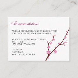 Tarjetas de alojamiento Boda Cherry Blossom
