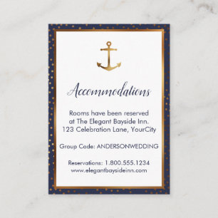 Tarjetas de Alojamiento de Boda con Confeti de Anc
