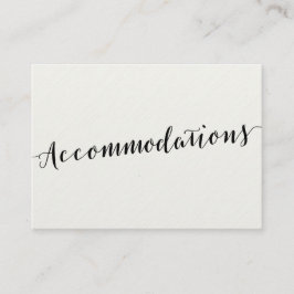 Tarjetas De Alojamiento De Caligrafía En Blanco Y