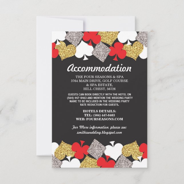 Tarjetas de Alojamiento de Fiesta de Casino de Bod (Anverso)