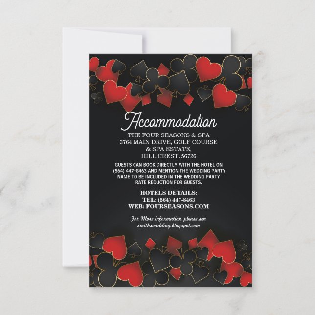 Tarjetas de Alojamiento de Fiesta en Casino de Bod (Anverso)