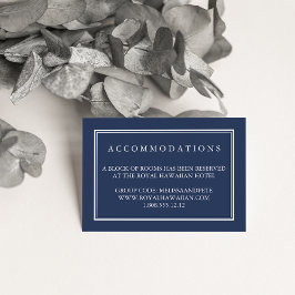 Tarjetas de alojamiento de hotel de Boda blanco y