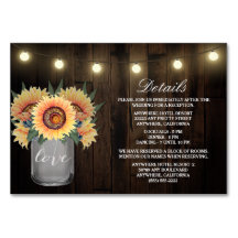 Tarjetas de alojamiento de la recepción de la boda