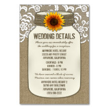 Tarjetas de alojamiento de la recepción de la boda