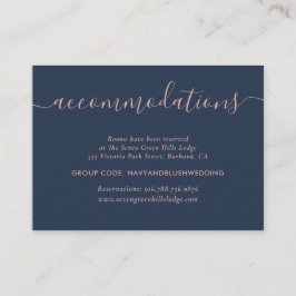 Tarjetas de alojamiento del Boda Rubor Azul de la 