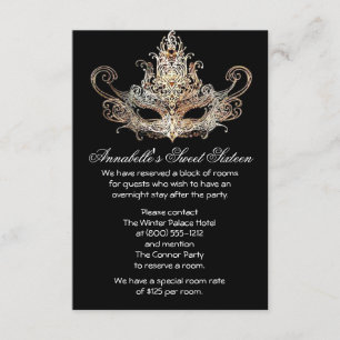 Tarjetas de alojamiento del Hotel Masquerade Ball