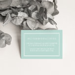 Tarjetas de alojamiento en hoteles Seaglass Green<br><div class="desc">Desliza estas modas,  tarjetas pequeñas en tus invitaciones nupciales para que los huéspedes conozcan los arreglos de hoteles o códigos de grupo. Las tarjetas de color verde lastre pálido tienen elegantes letras en bloques blancos. Coordina con nuestra suite de invitados a la boda Seaglass Tides.</div>