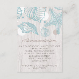 Tarjetas de alojamiento en madera encalada Seashel