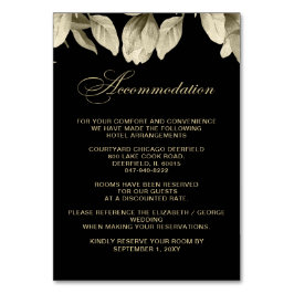Tarjetas de alojamiento Floral Black and Gold boda