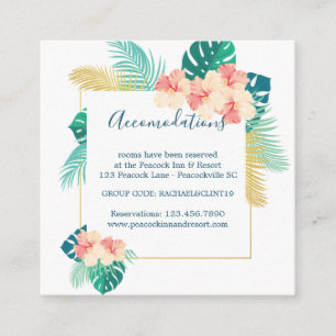 Tarjetas de alojamiento hawaiano para Bodas Hibisc