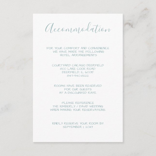 Tarjetas de alojamiento Laurel Monograma (Anverso)