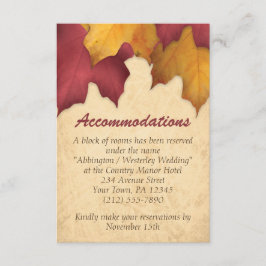 Tarjetas de Alojamiento Otoño Dorado Rústico de Bo