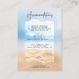 Tarjetas de alojamiento para bodas de playa