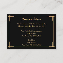 Tarjetas de alojamiento para Bodas negros