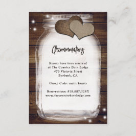 Tarjetas de alojamiento rusticas Mason Jar Barn Wo
