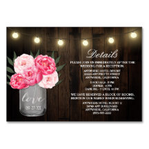 Tarjetas de alojamiento rusticas para bodas