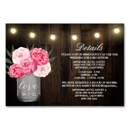 Tarjetas de alojamiento rusticas para bodas