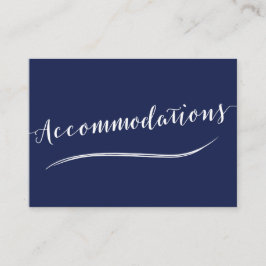 Tarjetas de alojamiento simples de Boda blanco azu