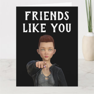TARJETAS DE AMISTAD DE CHICA DE PELO CORTO ANGIGNO