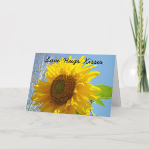 Tarjetas de amor abrazos besos jardín de girasoles