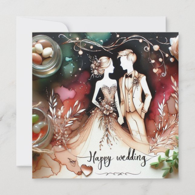 Tarjetas de amor Boda feliz (Anverso)