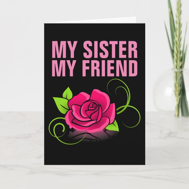 TARJETAS DE AMOR ROSA HERMANA DE CUMPLEAÑOS (Anverso)