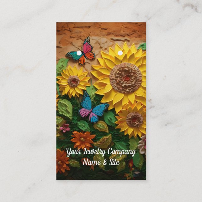 Tarjetas de anclaje de patrón de mariposa y flores (Anverso)