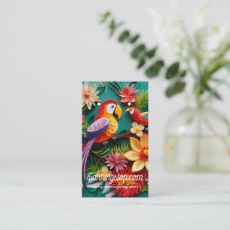 Tarjetas de anclaje de patrón de pájaro loro 3D