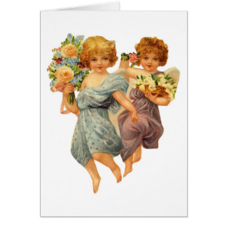 Tarjetas de ángeles y flores