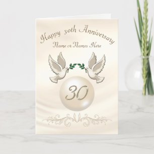 Tarjetas de aniversario de bodas de 30 años de Pea