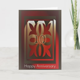 Tarjetas de aniversario de empleado 10 años rojo y