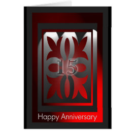 Tarjetas de aniversario de empleados 15 años rojo 